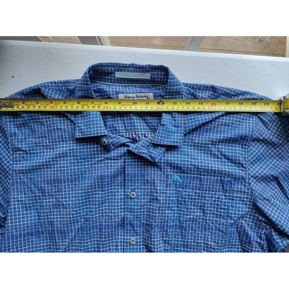 Tommy Bahama The Siesta Key Mens L/G Blue Plaid Long Sleeve Button‎ Down Shirt - Picture 8 of 10